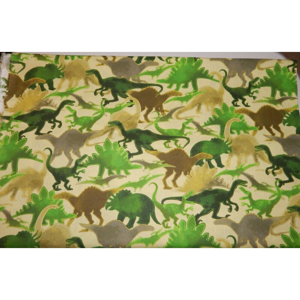 One Yard 44 inches Wide Springs Brand Dinosaur Camouflage Camo Cotton Fabric - Picture 3 of 4